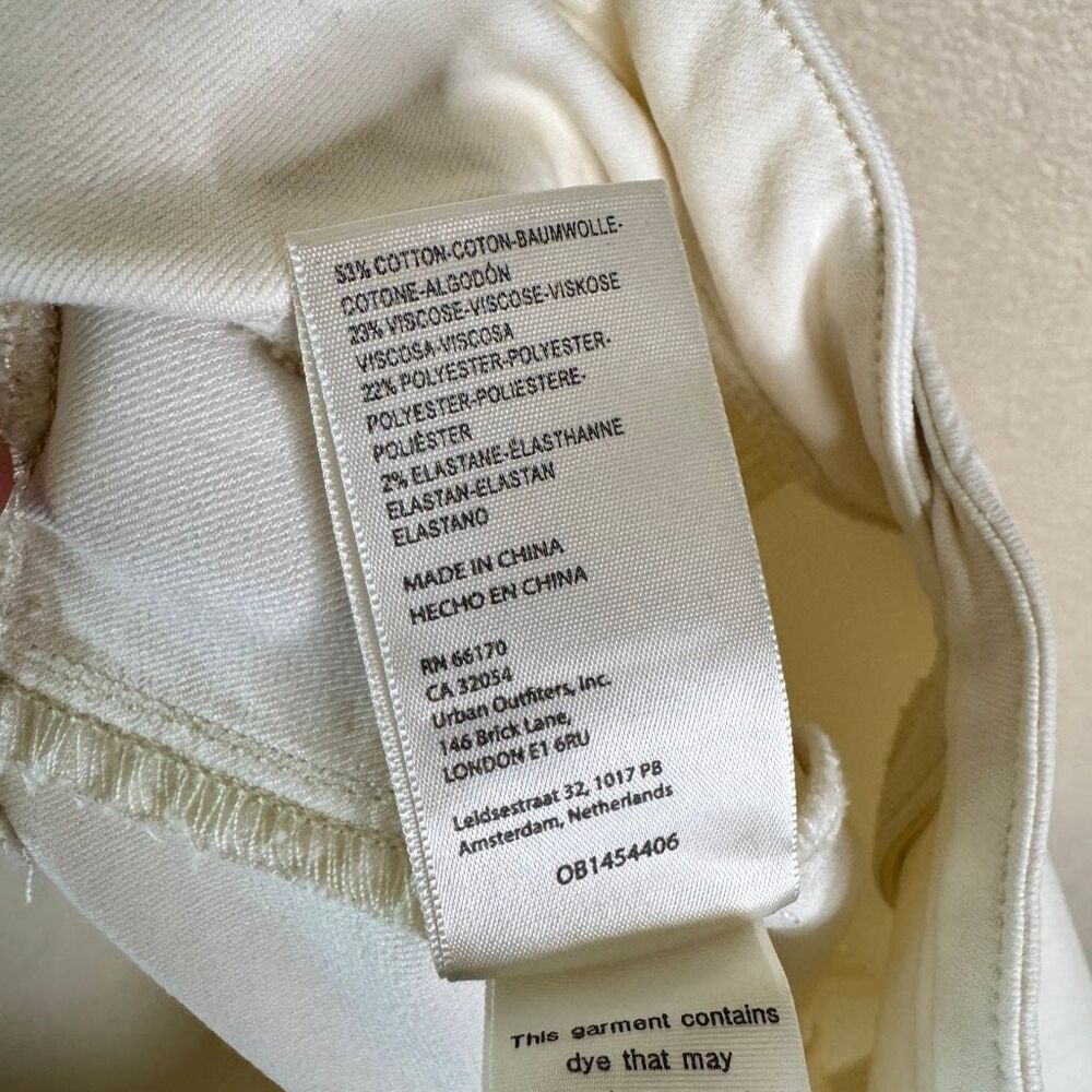 We the Free People Venice Beach Flare Jean Womens 32 Ivory White Stretch Boho - Picture 10 of 16